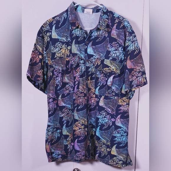 The Days Catch Mens Colorful 100% Cotton Size Large Button Front Shirt Hawaiian - Picture 8 of 8